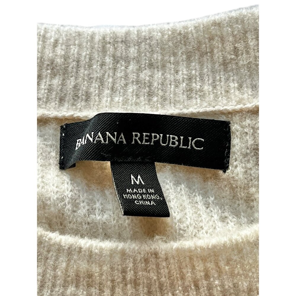 Banana Republic Womens Beige Ribbed Knit Sweater Medium - Picture 9 of 12